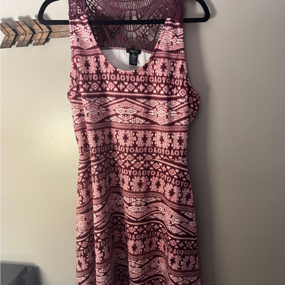Pink Patterned Women's Dress Rue21 XL